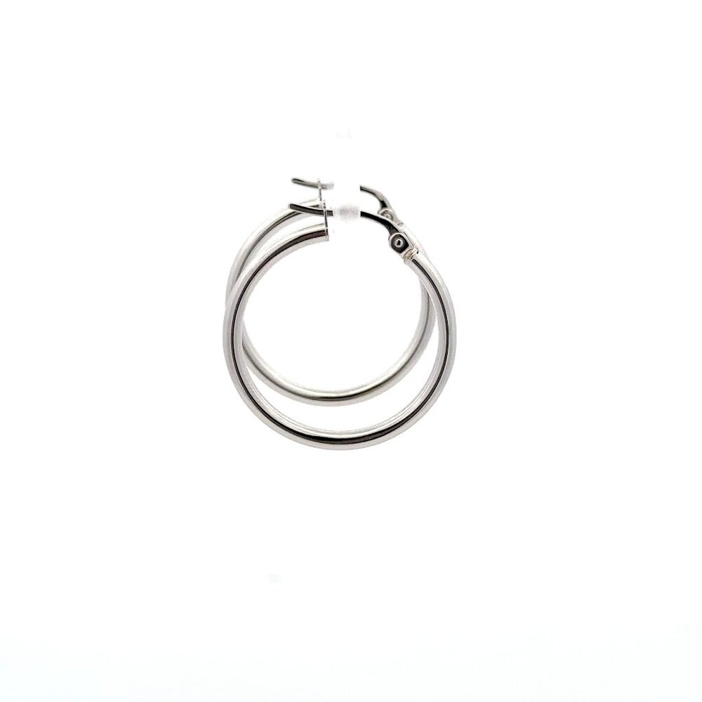 18K White Gold Earrings Hoops Loops 1.35 grams - Picture 9 of 9